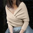 thumbnail image 4 of Women's Casual Solid Color Irregular Pullover Solid Color Sweater, 4 of 5