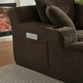 thumbnail image 4 of Oversized Chaise Lounge Chair, Plush Faux Fur Sleeper Sofa, No Assembly Required Indoor Lounger for Living Room, Office, Apartment, Dark Brown, 4 of 7
