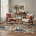 thumbnail image 6 of DEORAB 8x10 Area Rugs Floral Navy Beige Low Pile Lightweight Machine Washable Non Slip Rug for Living Room, Bedroom, 6 of 6