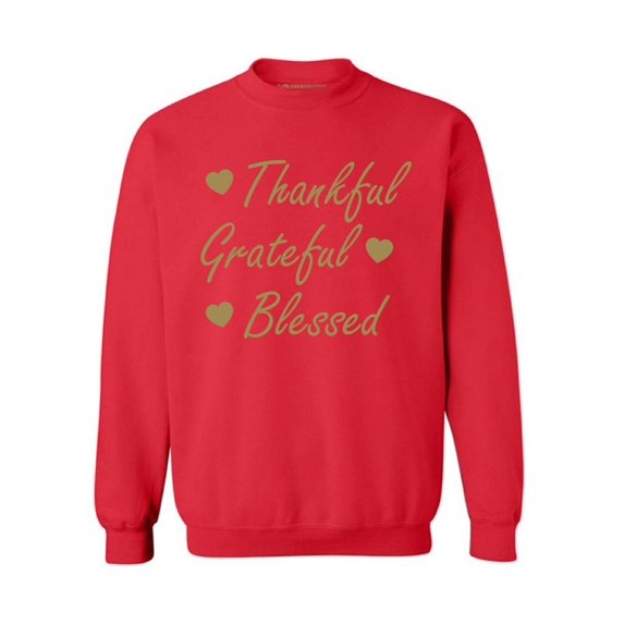 Awkward Styles Thankful Grateful Blessed Christmas Sweatshirt Thanksgiving Holiday Sweatshirt Christmas Sweater Thankful Grateful Blessed Religious Holiday Sweater Christmas Sweatshirt for Men Women