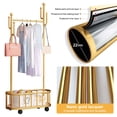 thumbnail image 5 of Qiyester Modern Gold Coat Rack Upgraded Thickened Cactus Clothes Rack with Storage Basket, Movable Coat Rack Suitable for Bedroom, 5 of 9