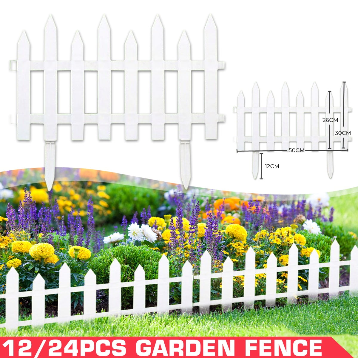 Plastic Landscape Edging No Dig Flower Garden Lawn Border Flexible Fence 20 Feet 