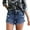 Dark Blue, variant on Povozer Women's High-Stretch Denim Shorts High Waisted Jean Shorts with Pockets(Black,XL)