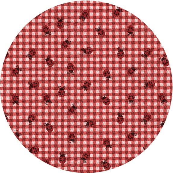 Ahgly Company Indoor Round Patterned Love Red Area Rugs, 8' Round
