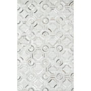 Pasargad  Geometric Ivory Cowhide Rug (6' x 9')