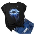 thumbnail image 3 of Birdeem T-Shirt Mode Femme Imprimé Col Rond Manches Courtes Blouse Ample, 3 of 12