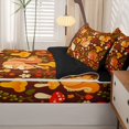thumbnail image 5 of Homewish Wild Exotic Mushrooms Zipper Twin Comforter Sets with Fitted Sheet and 2 Pillowcases,Cartoon Squirrel Animals Zipper Bedding Set,Brown,Black Reversible,4pcs, 5 of 8
