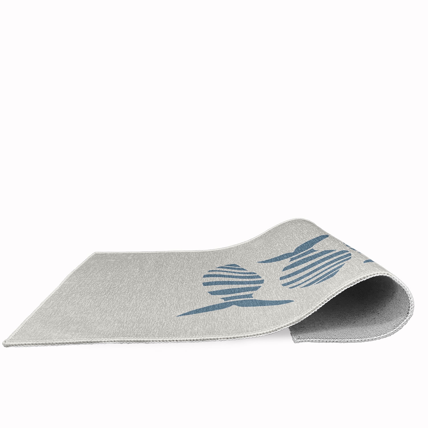 Simply Daisy 18 x 30 Puzzle Fish Nautical Chenille Rug, Dusty Smoke