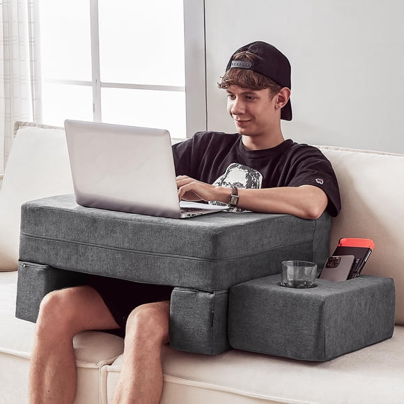 Almohada de escritorio Comehealthy para ordenador portátil, juegos o lectura, color gris