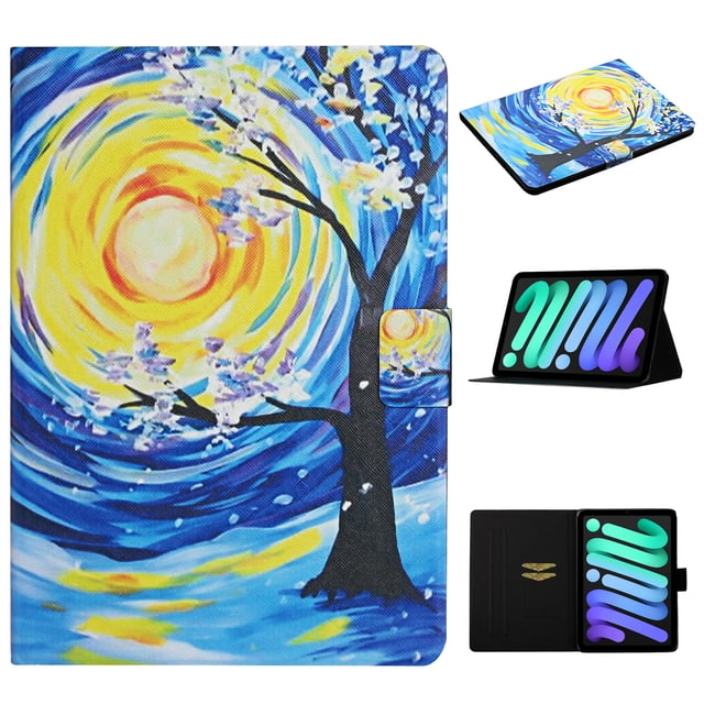 for iPad 10.9" (2022) 10th Generation Flip Leather Case with Fashion Pattern Card Slots Kickstand Shockproof Scratch Resistant Slim Case For iPad 10th 2022,F