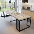 thumbnail image 3 of Noble House Modern Extendable Dining Table,23.6-118" Length Seats 2-10,MDF Top with Metal Frame,Ancient White, 3 of 14