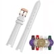 thumbnail image 2 of Correa de reloj deportiva inteligente para mujer Garmin Lily, correa de piel auténtica con diseño de lagarto a cuadros, 14 x 6 mm, color rojo y blanco, 2 of 5