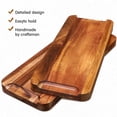 thumbnail image 4 of 5-Pack 13x9 Inch Solid Acacia Wood Serving Trays - Laser Engraving Ready Rectangular Plates for Food Fruit Cheese Housewarming Gifts, 4 of 7