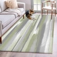 thumbnail image 5 of Area Rug 48×72in, Green White Black Striped Floor Carpet Living Room Rug, Abstract Geometric Non-Slip Welcome Mat Indoor Rugs for Bedroom Dining Room, 5 of 9