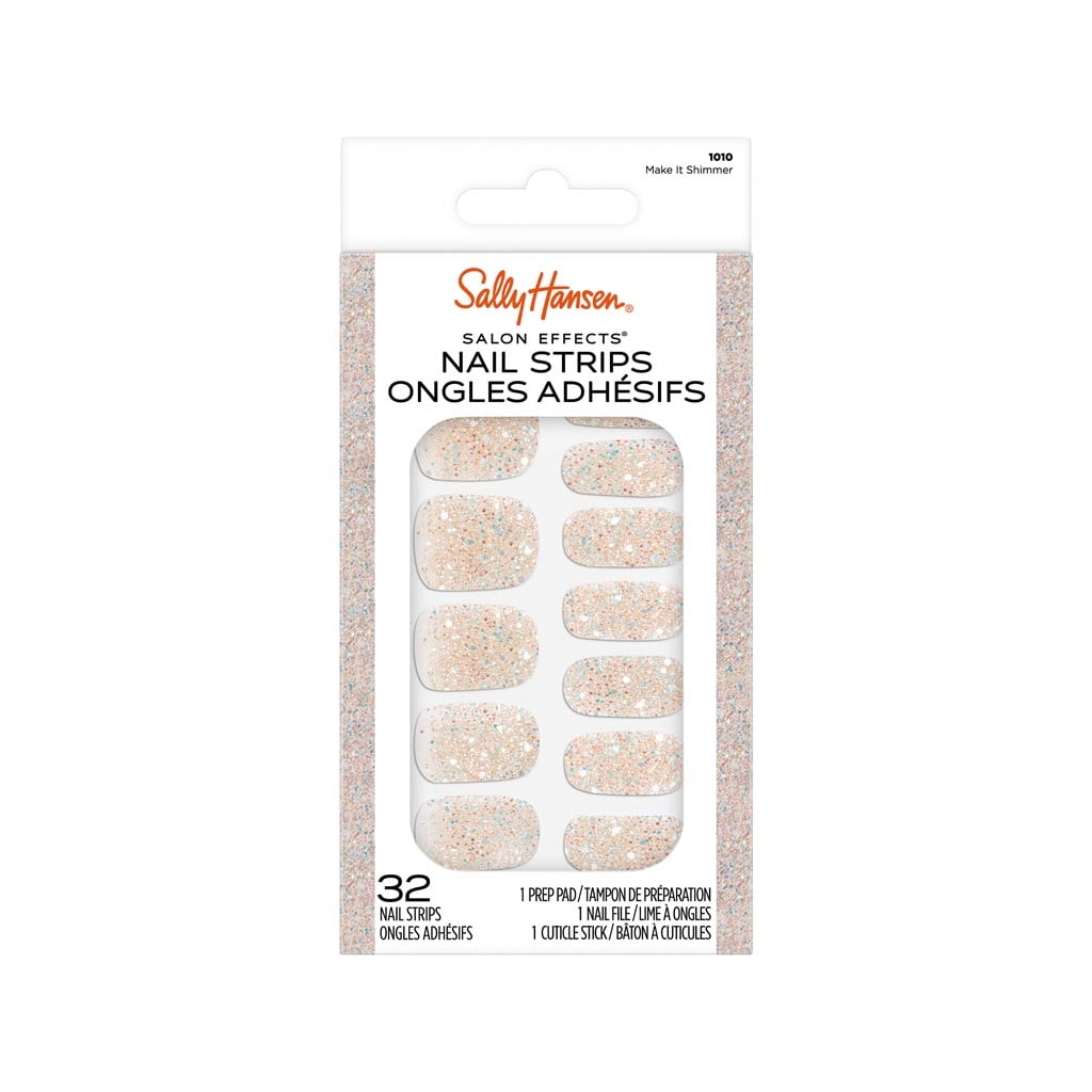Sally Hansen Salon Effects Gloss Nail Strips, Make It Shimmer, 32pcs