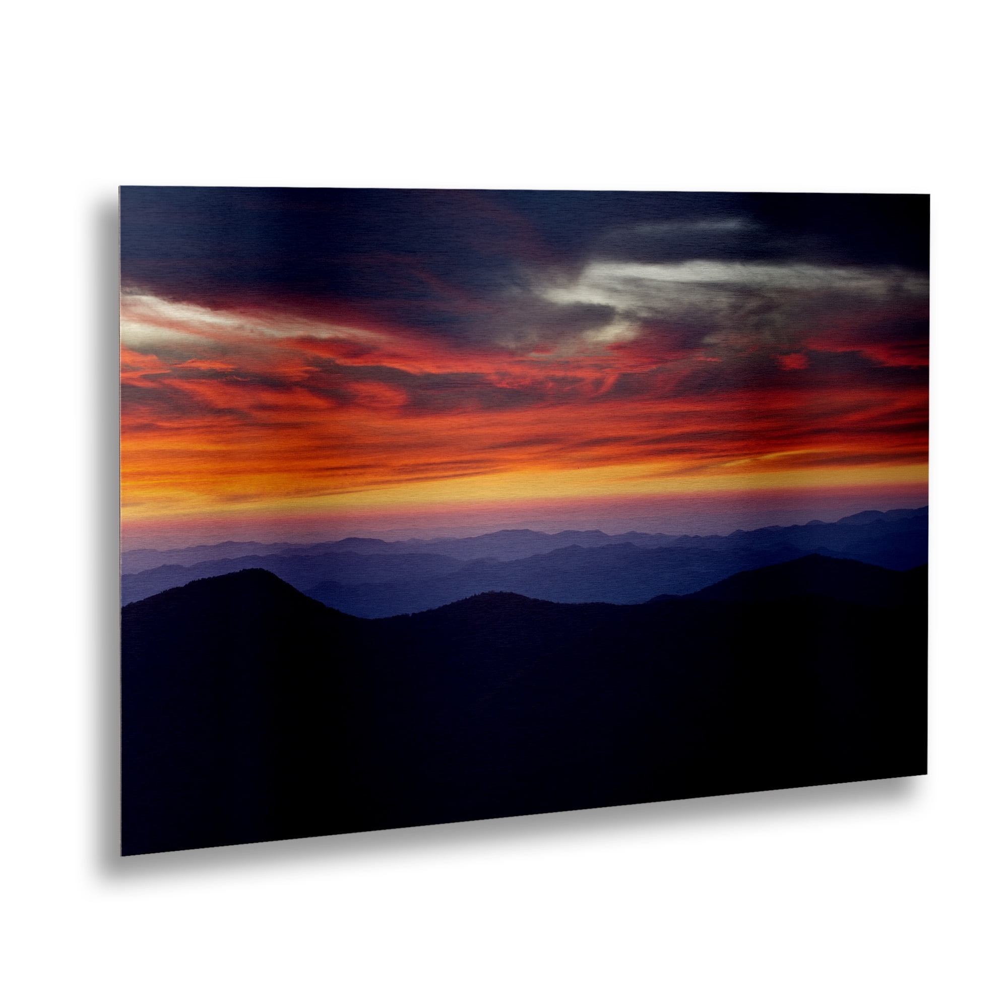 Trademark Fine Art 'Mount Mitchell Sunset' Brushed Aluminum Wall Art Art by Pierre Leclerc