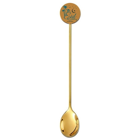 

Hloma Stirring Spoon Easy to Clean Comfortable Grip Creative One-piece Modeling Good-looking Anti-rust Smooth Stainless Steel Dessert Spoon Kitchen Supplies