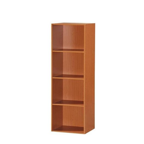 Hodedah HID24 CHERRY Bibliothèque à Quatre Tablettes - Cerisier