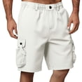 thumbnail image 2 of Jinhomg Big and Tall Cargo Shorts for Men Relaxed Fit Non-Iron Workout Shorts Moisture Wicking Quick Dry Work Short with Multi-Pockets White,L, 2 of 6