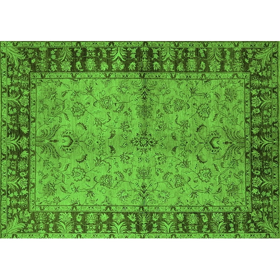 Ahgly Company Indoor Rectangle Oriental Green Traditional Area Rugs, 3' x 5'