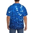 thumbnail image 3 of Balery A Blue Glitter Camisa Casual de Manga Corta con Botones para Hombre, Texturizada, Estilo Cubano, para Playa, Verano-XX-Large, 3 of 5