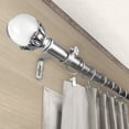 thumbnail image 2 of PlusCasa Classic 1" Satin Nickel Ball Adjustable Single Curtain Rods Set 48" - 84", 2 of 3
