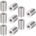 thumbnail image 2 of MroMax 10Pcs M10 Round Connector Nuts, 304 Stainless Steel Rod Coupling Nuts 30mm/1.18" Length Female Thread for Camera Pan, Lamp Bracket, Glass Folding Dining Table Silver, 2 of 4