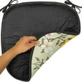 thumbnail image 6 of Flower Chair Seating Cushion Set of 4, Classy Spring Floral Narcissus Branch Pattern with Dots and Line Art, Seat Pads for Office with Anti-slip Backing, 16"x16", Yellow Khaki Cream, by Ambesonne, 6 of 7