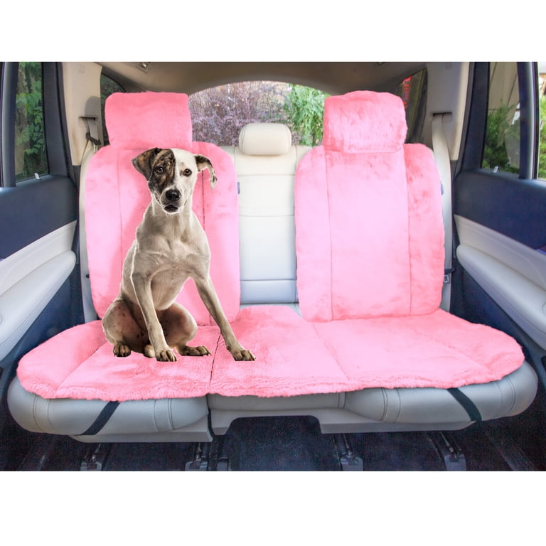 UNICEU Pug With Hearts Car Seat Covers - Microfiber Set (2 Front + 1 Back), Universal Fit For Most Cars