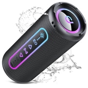 Portable Bluetooth Speaker IPX7 Waterproof Wireless Speaker with 30W Powerful Speaker 24Hrs Playtime Colorful Flashing Lights TWS Wireless Pairing for Outdoor/Party/Beach/Travel/Gifts
