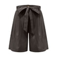 thumbnail image 5 of Iyufng Shorts for Women Plus Size Shorts,Women's Casual Shorts with Elastic Waist Tether Solid Color Straight Leg Short Pants, 5 of 7