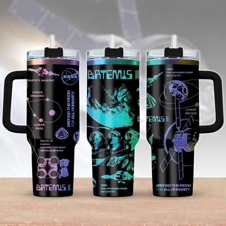 Copy Moon Joy 40oz Engraved Tumbler, Orion Artemis II Tumbler, NASA Artemis 2 Mission Cup, Moon Joy Stainless Engraved Cup, Astronomy Gift