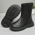 thumbnail image 2 of Black Comfortable Girls Boots With Minimalist Style And Flexible Sole For School, Supportive Footbed For Long Use, Sturdy Construction For Longevity, 2 of 9