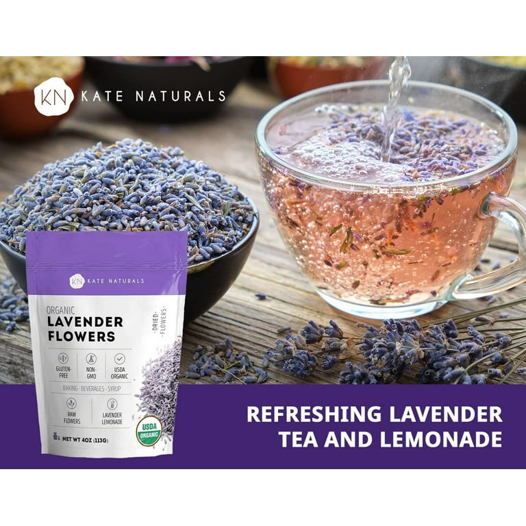 Organic Lavender Flowers - Kate Naturals. Premium Grade. Dried. Perfect for Tea