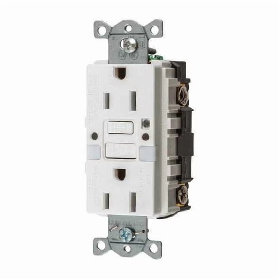 GFCI Rceptcle, Commer., Wht, 15A, 0.5 HP