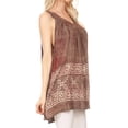 thumbnail image 3 of Sakkas Silvia Sleeveless V-neck Printed Tank Top Blouse - Gray - One Size Regular, 3 of 5