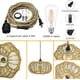 thumbnail image 3 of Lámparas Colgante de Ratán, Luces Colgantes con Cable de Enchufe 4.5M Cordón de Cuerda de Cáñamo, Lamparas Colgantes de Interior para Dormitorio Sala de Estar Boho (Bombilla Incluida) (Enchufe), 3 of 8