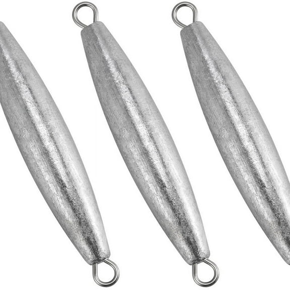 Dr.Fish 5 Pack Trolling Sinker Inline Lead Fishing Weight Vertical Lead Double Ring Fishing Sinker Bottom Fishing Freshwater 1oz-8oz