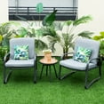 thumbnail image 4 of Costway 3pcs Patio Bistro Conversation Set DPC Tabletop Metal Cushioned Chairs Outdoor, 4 of 9
