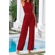 thumbnail image 5 of Conjunto de Ropa Casual para Mujer PRETTYGARDEN Top Corto y Pantalones Anchos Rojo S, 5 of 8