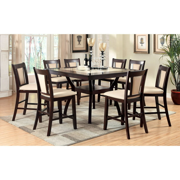 Furniture Of America Mullican 9 Piece, Ivory Dining Room Table Sets