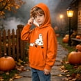 thumbnail image 5 of MKOSPLRT 3-14 Years Girls' Halloween Hoodie Kids Halloween Light Fleece Sweatshirts Spooky Season Graphic Pullover Tops with Pocket, 5 of 10
