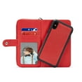 thumbnail image 3 of Mignova iPhone XS/X case,2-in-1 Zipper Wallet Case for iPhone XS/X 5.8 inch PU Case Removable - Leather Flap Wallet Case Cover(Red), 3 of 7
