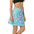 thumbnail image 5 of HDE Women's & Women's Plus Reversible Wrap Skirt Swim Coverup Leafy Floral/Teal 2X-3X, 5 of 6