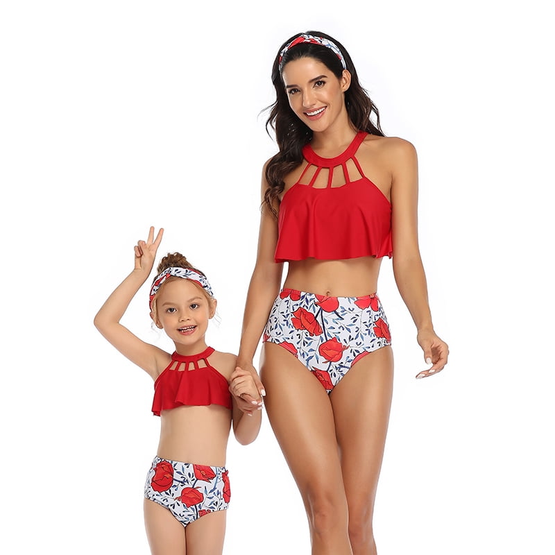 Mommy and Me Matching Family Swimsuit Ruffle Women Macao