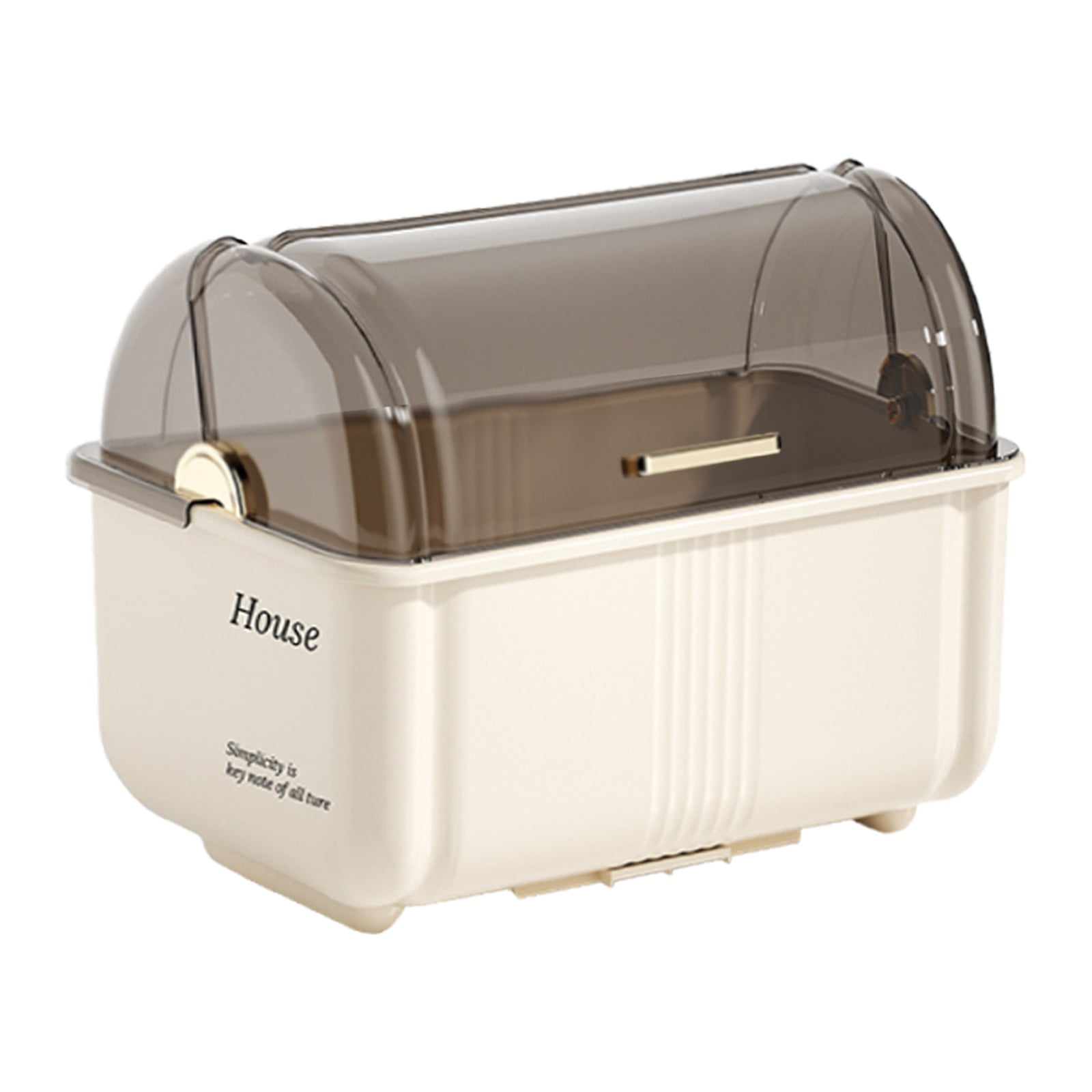 Safeglitz Dish Drying Rack with Cover & Drainboard - Drawer-Type Bowl Dryer with Lid for Kitchen Counter, Cutlery & Bottle Storage