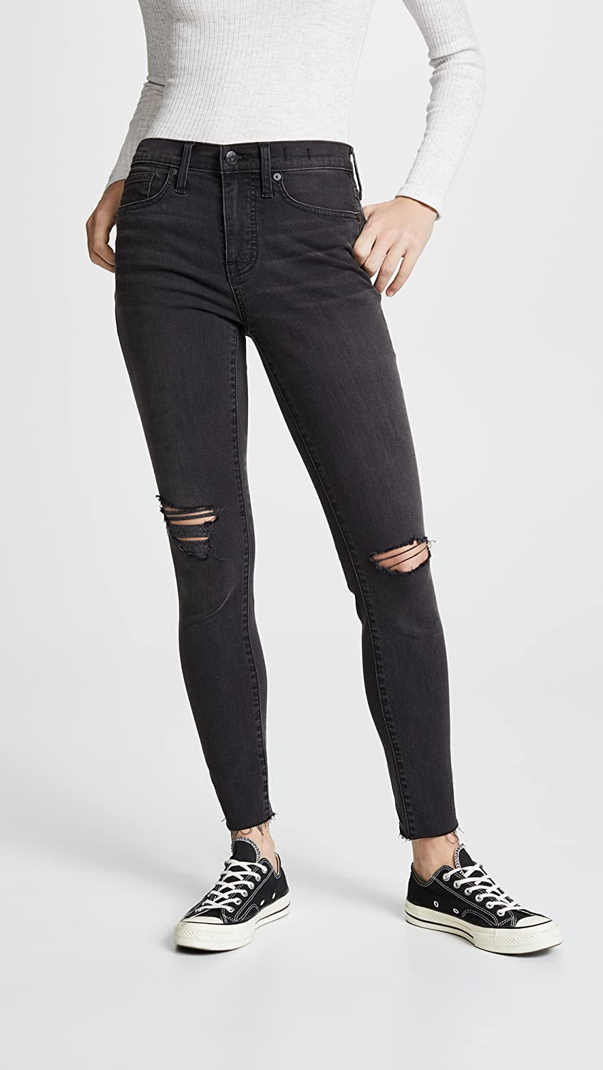 rekenmachine Rationeel onze Madewell Womens 10 High-Rise Skinny Jeans 37W x 28L Black Sea - Walmart.com