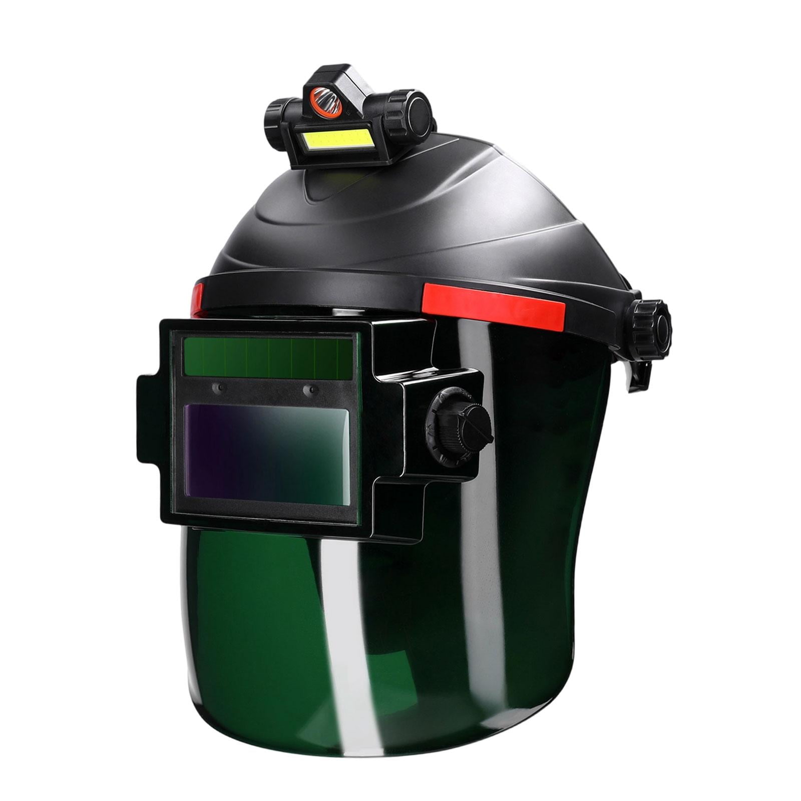 JISADER Auto Darkening Welding Hood Comfortable 180 degree Flip up Anti Splash Face Shield