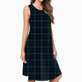 thumbnail image 2 of Blackwatch Tartan Modern Cute Blue And Green Plaid Casual Sleeveless Loose Sundress Dress For Women Summer Dress Daily Woman, 2 of 4