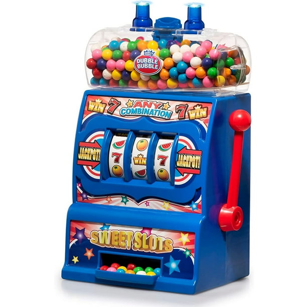 Playo Gumball Slot Machine for Kids Toy Mini Bank Candy Dispenser, Blue